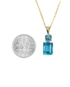 London Blue Topaz & 10k Drop Pendant Necklace