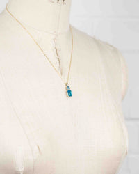 London Blue Topaz & 10k Drop Pendant Necklace