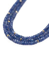 14k Gold Faceted Natural Tanzanite Triple Strand Statement Necklace