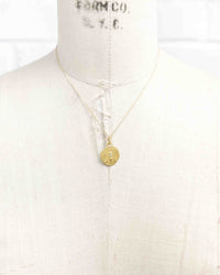 24k & Diamond Ancient Greek Artemis Bee Replica Coin Necklace