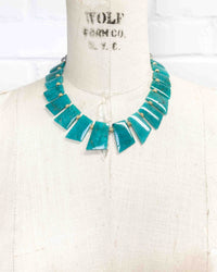 Reversible Amazonite & Grey Freshwater Pearl Statement Necklace