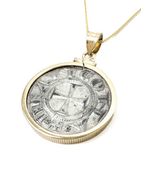 14k Genuine Ancient Italian Coin Necklace (Ancona Grossi; 13th-14th Centuries A.D.)