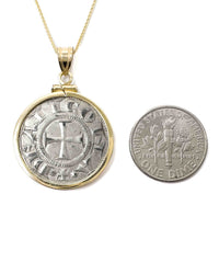 14k Genuine Ancient Italian Coin Necklace (Ancona Grossi; 13th-14th Centuries A.D.)