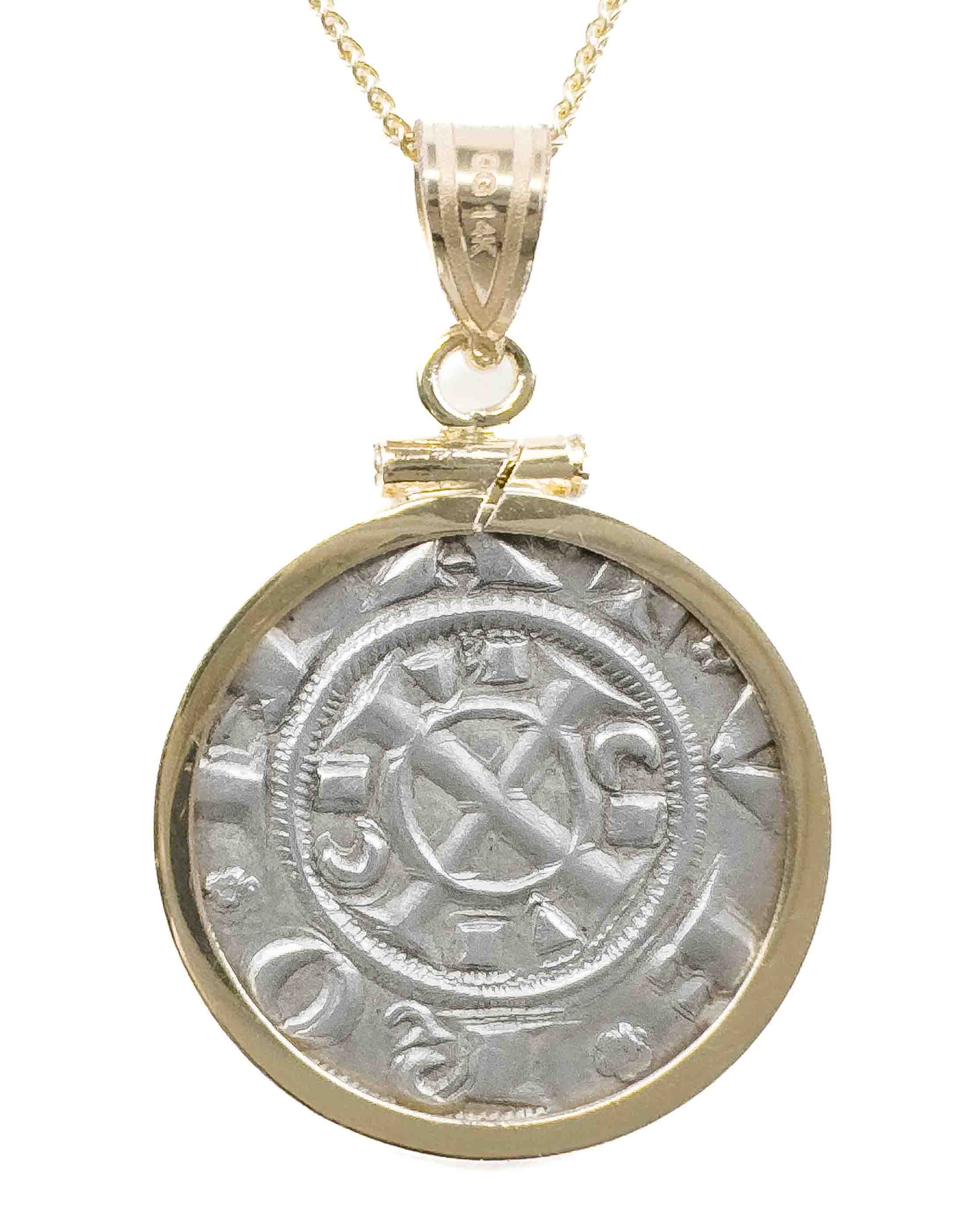 14k Genuine Ancient Italian Coin Necklace (Verona Grossi; 1218-1250 A.D.)