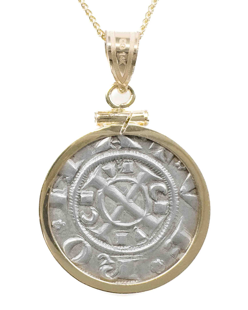 14k Genuine Ancient Italian Coin Necklace (Verona Grossi; 1218-1250 A.D.)