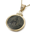 14k Gold Genuine Ancient Greek Coin Necklace (Artemis Bee; 390-300 B.C.)