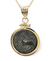 14k Gold Genuine Ancient Greek Coin Necklace (Artemis Bee; 390-300 B.C.)