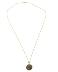 14k Gold Genuine Ancient Greek Coin Necklace (Athena/Owl; 200-133 B.C.)