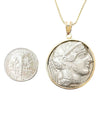 14k Gold Genuine Ancient Greek Coin Necklace (Athena Owl Tetradrachm; 454-404 B.C.)