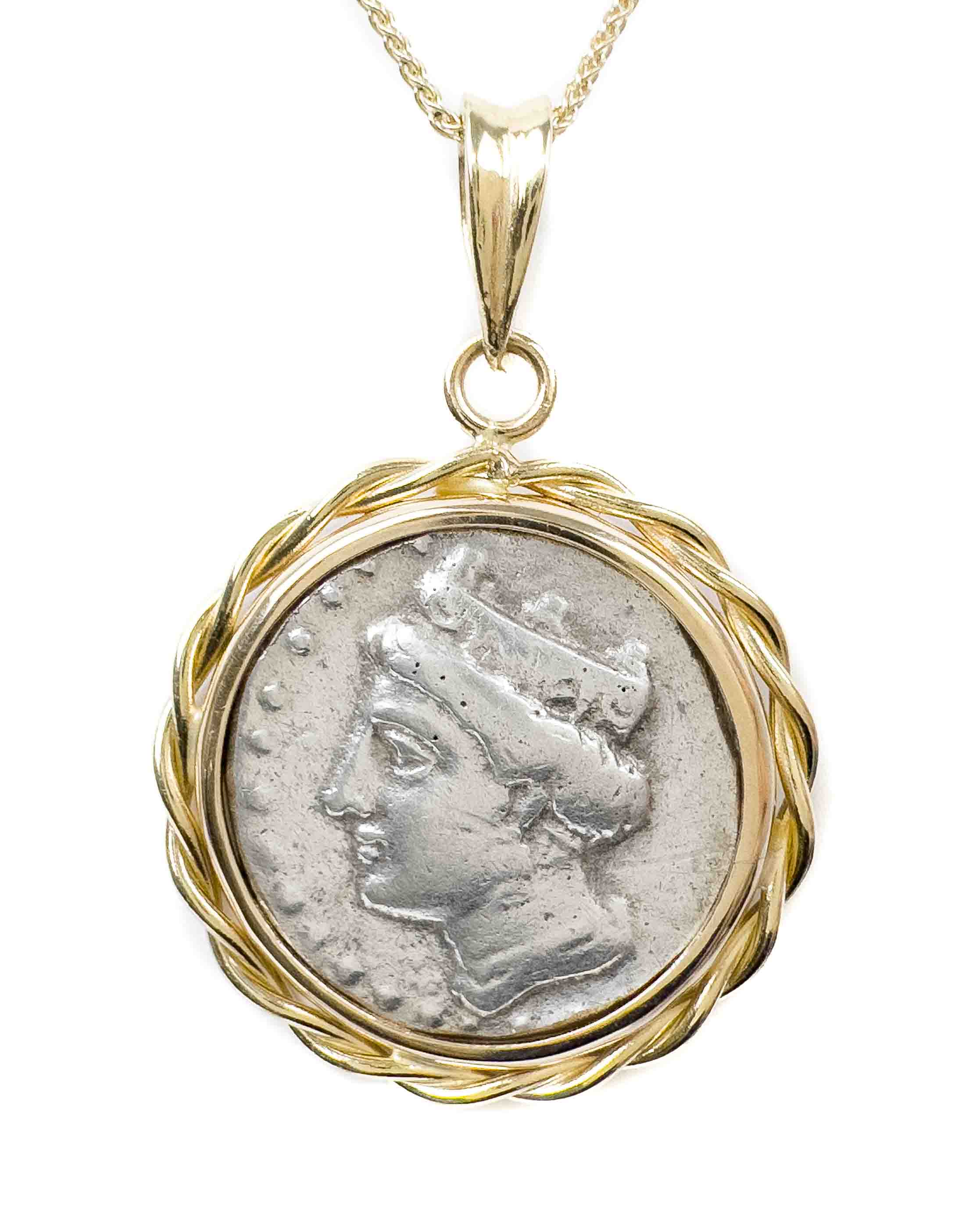 Real ancient greek coin outlet necklace