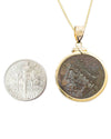 14k Gold Genuine Ancient Greek Coin Necklace (Poseidon; 275-215 B.C.)