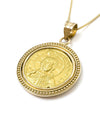 14k Gold Genuine Ancient Byzantine Coin Necklace (Constantine IX/Jesus Christ; 1053-1055 A.D.)