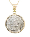 14k Gold Genuine Ancient Roman Coin Necklace (Anna Perenna; 82-81 B.C.)