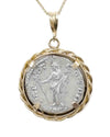 14k Gold Genuine Ancient Roman Coin Necklace (Antoninus Pius; 138-161 A.D.)