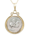 14k Gold Genuine Ancient Roman Coin Necklace (Bacchus/Pegasus; 90 B.C.)
