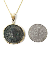 14k Genuine Ancient Roman Coin Necklace (Constantine II; 317-337 A.D.)