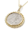 14k Gold Genuine Ancient Roman Coin Necklace (Marcus Aurelius; 168-169 A.D.)