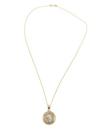 14k Gold Genuine Ancient Roman Coin Necklace (Marcus Aurelius; 171-172 A.D.)