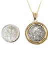 14k Gold Genuine Ancient Roman Coin Necklace (Marcus Aurelius; 171-172 A.D.)
