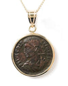 14k Gold Genuine Ancient Roman Coin Necklace (Crispus; 316-326 A.D.)