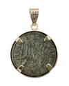 10k Gold Genuine Ancient Roman Coin Pendant (Maximianus; 286-305 A.D.)