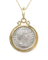 14k Genuine Ancient Roman Coin Necklace (Diva Faustina; 141 A.D.)