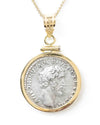 14k Gold Genuine Ancient Roman Coin Necklace (Aurelius/Pius; 138-161 A.D.)