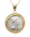 14k Genuine Ancient Roman Coin Necklace (Hadrian; 119-122 A.D.)