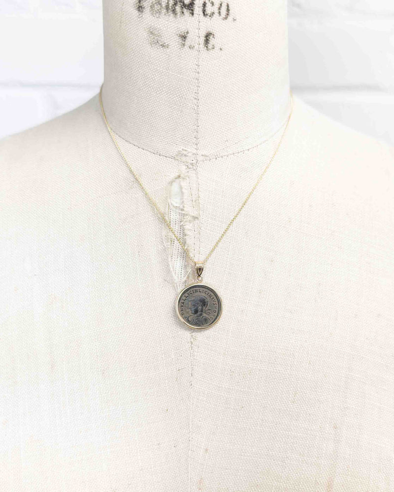 14k Gold Genuine Ancient Roman Coin Necklace (Licinius; 308-324 A.D.)