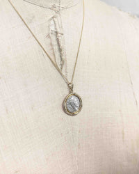 14k Gold Genuine Ancient Roman Coin Necklace (Marcus Aurelius; 161-180 A.D.)