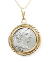 14k Gold Genuine Ancient Roman Coin Necklace (Augustus; 27 B.C.-14 A.D.)