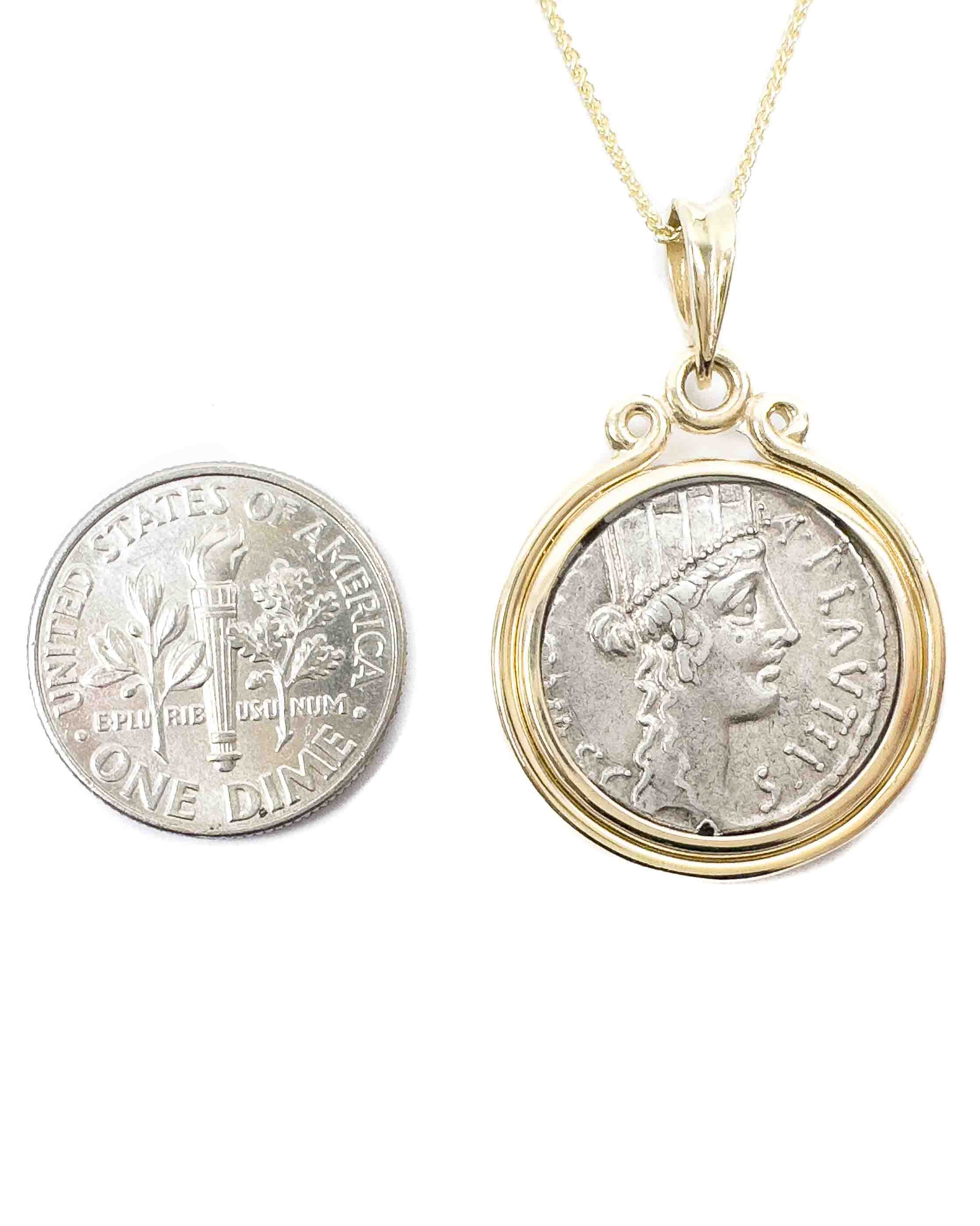 Amazon.com: Roy Rose Jewelry Gold Coin Bezel Pendant Mounting - 13mm 14mm  15mm Coin Size - Polished Rim Design - 14K Yellow Gold - Prong Set with  Bail : Clothing, Shoes & Jewelry