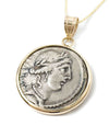 14k Gold Genuine Ancient Roman Coin Necklace (Salus; 49 B.C.)