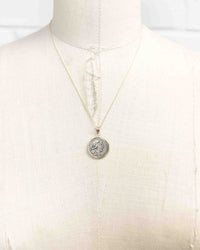 14k Gold Genuine Ancient Roman Coin Necklace (Salus; 49 B.C.)