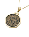 14k Gold Genuine Ancient Roman Coin Necklace (Rome/Constantinople Commemorative; 307-337 A.D.)
