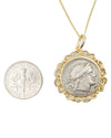 14K Gold Genuine Ancient Roman Coin Necklace (Venus; 79 B.C.)