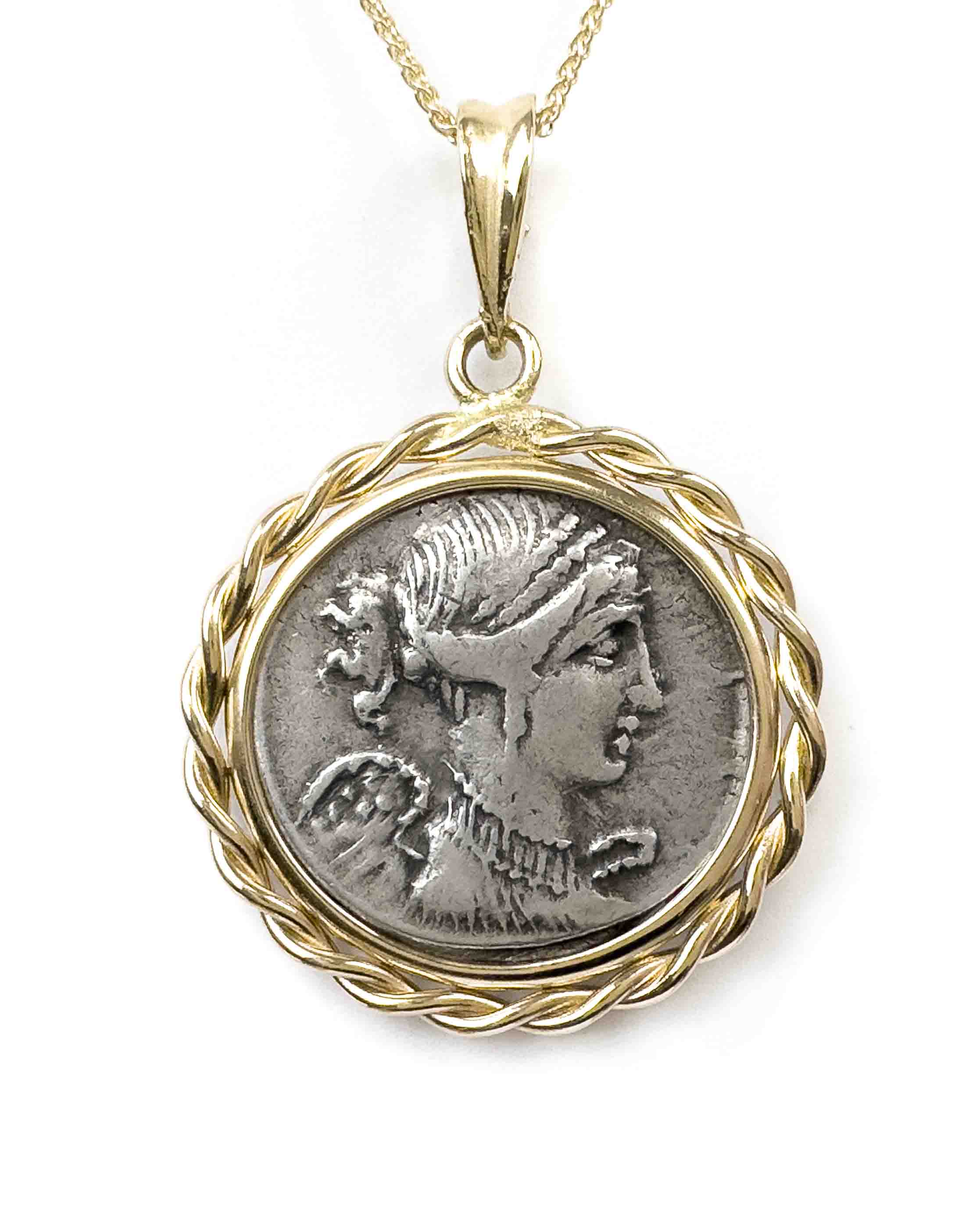 Roman coin necklace deals gold