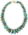 Natural Arizona Kingman Turquoise Chunky Nugget Knotted Statement Necklace