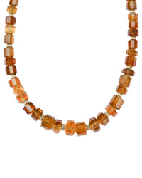 14k Gold Natural Brazilian Madeira Citrine Statement Necklace