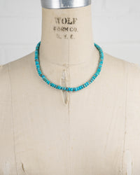 14k Gold Bead & Natural Arizona Sleeping Beauty Turquoise Necklace