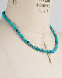 14k Gold Bead & Natural Arizona Sleeping Beauty Turquoise Necklace