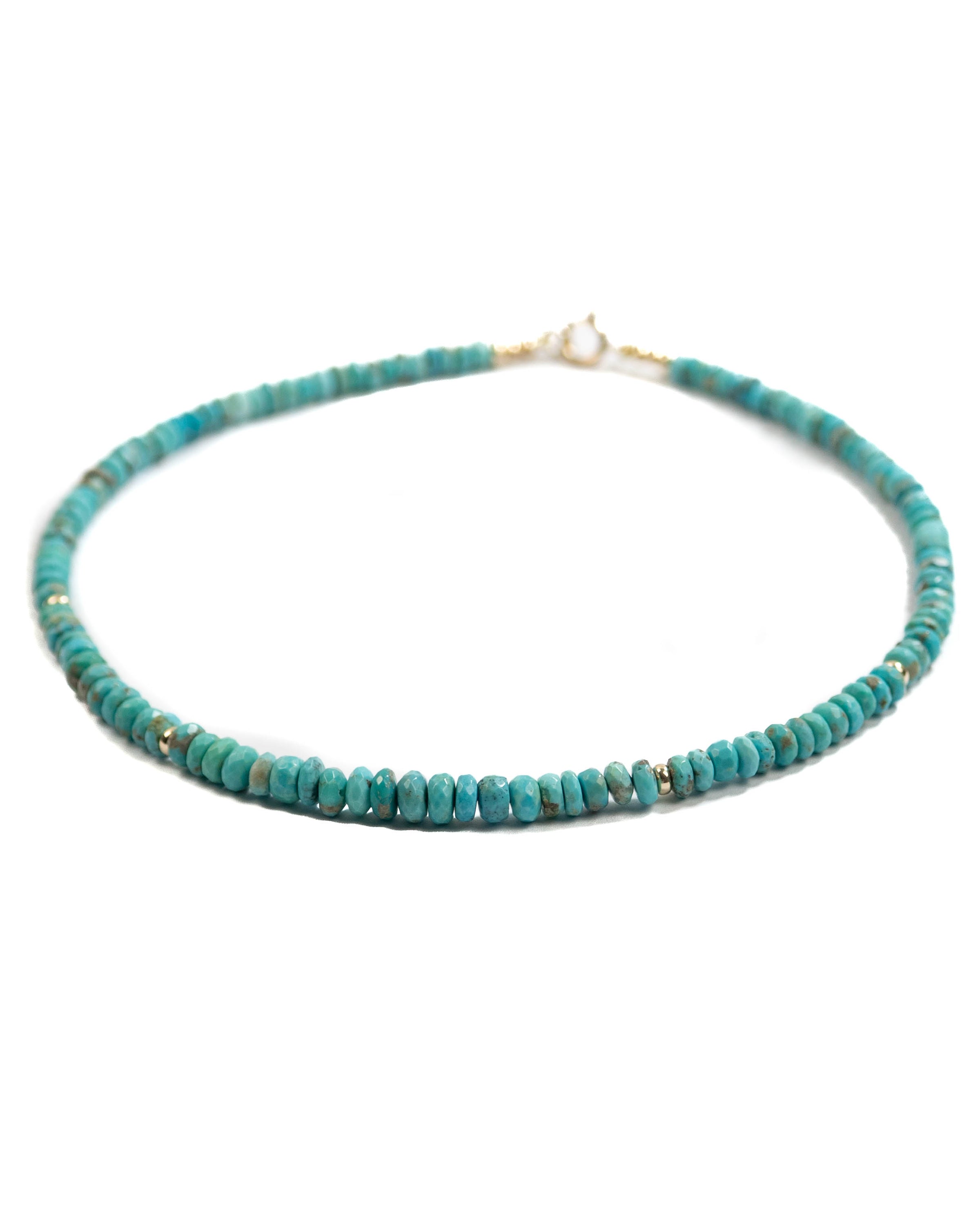 14k Gold & Natural Arizona Sleeping Beauty Turquoise Necklace