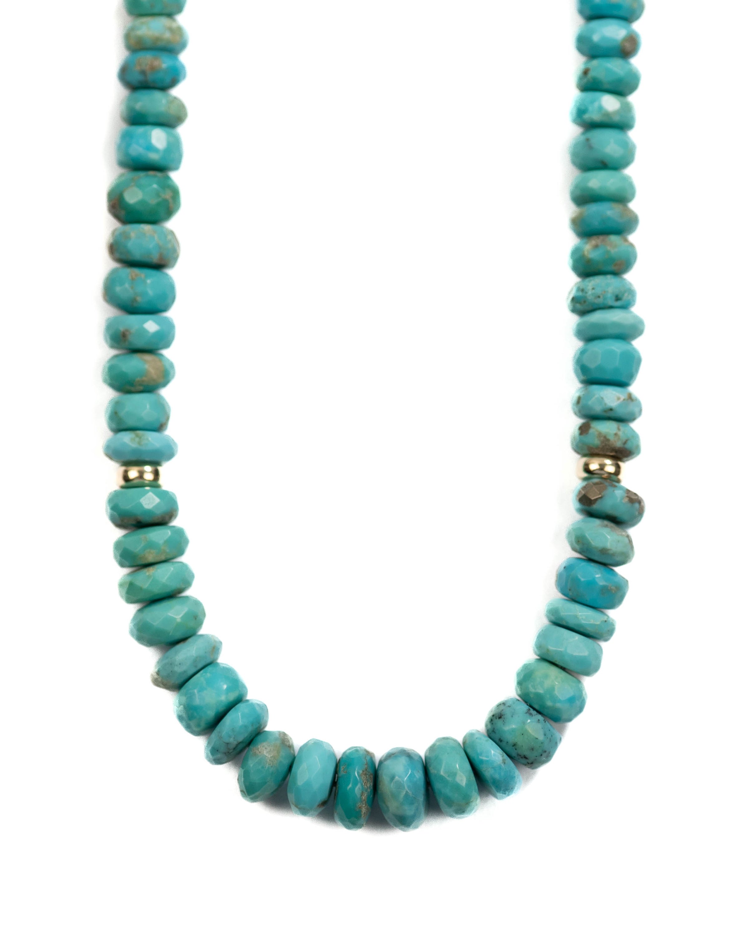 14k Gold & Natural Arizona Sleeping Beauty Turquoise Necklace