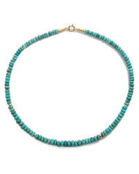 14k Gold & Natural Arizona Sleeping Beauty Turquoise Necklace