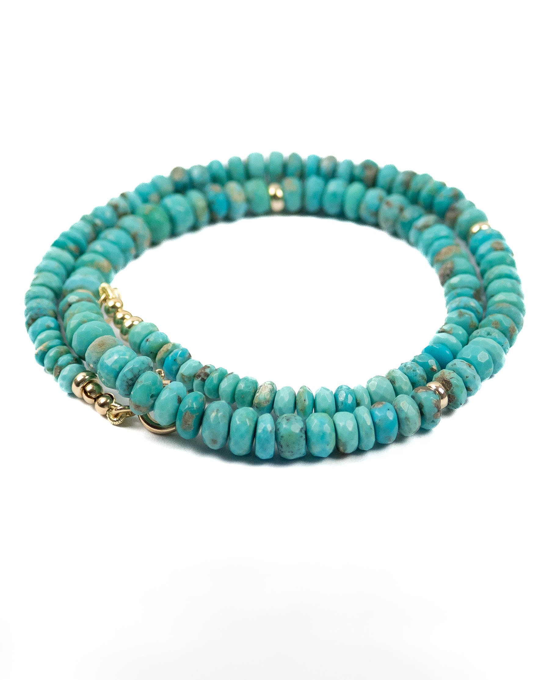 14k Gold & Natural Arizona Sleeping Beauty Turquoise Necklace