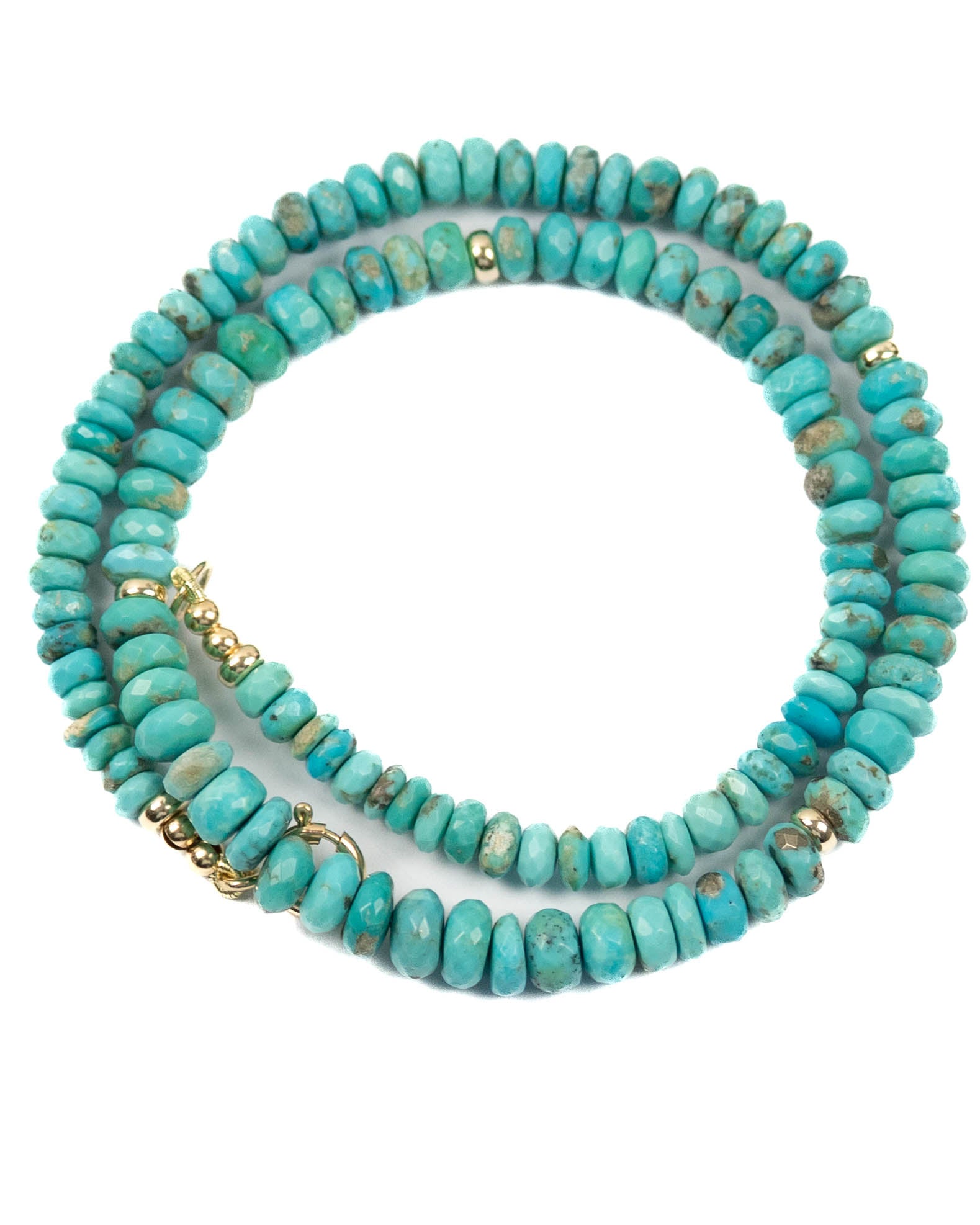 14k Gold & Natural Arizona Sleeping Beauty Turquoise Necklace