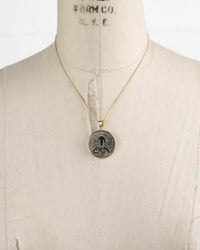 14k Genuine Ancient Byzantine Coin Necklace (Christ, King of Kings; 976-1025 A.D.)