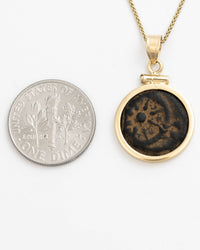 14k Gold Genuine Ancient Biblical/Judaean Coin Necklace (Widow's Mite; 103-76 B.C.)