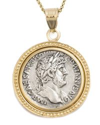 14k Gold Genuine Ancient Roman Coin Necklace (Hadrian; 117-138 A.D.)