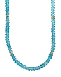 14k Gold Natural Swiss Blue Topaz Gemstone Strand Necklace